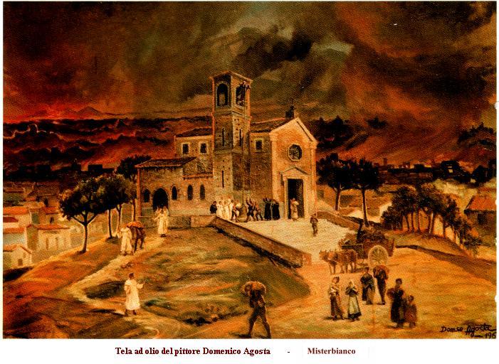 Tela ad olio del pittore D. Agosta-Fuga da Monasterio Albi